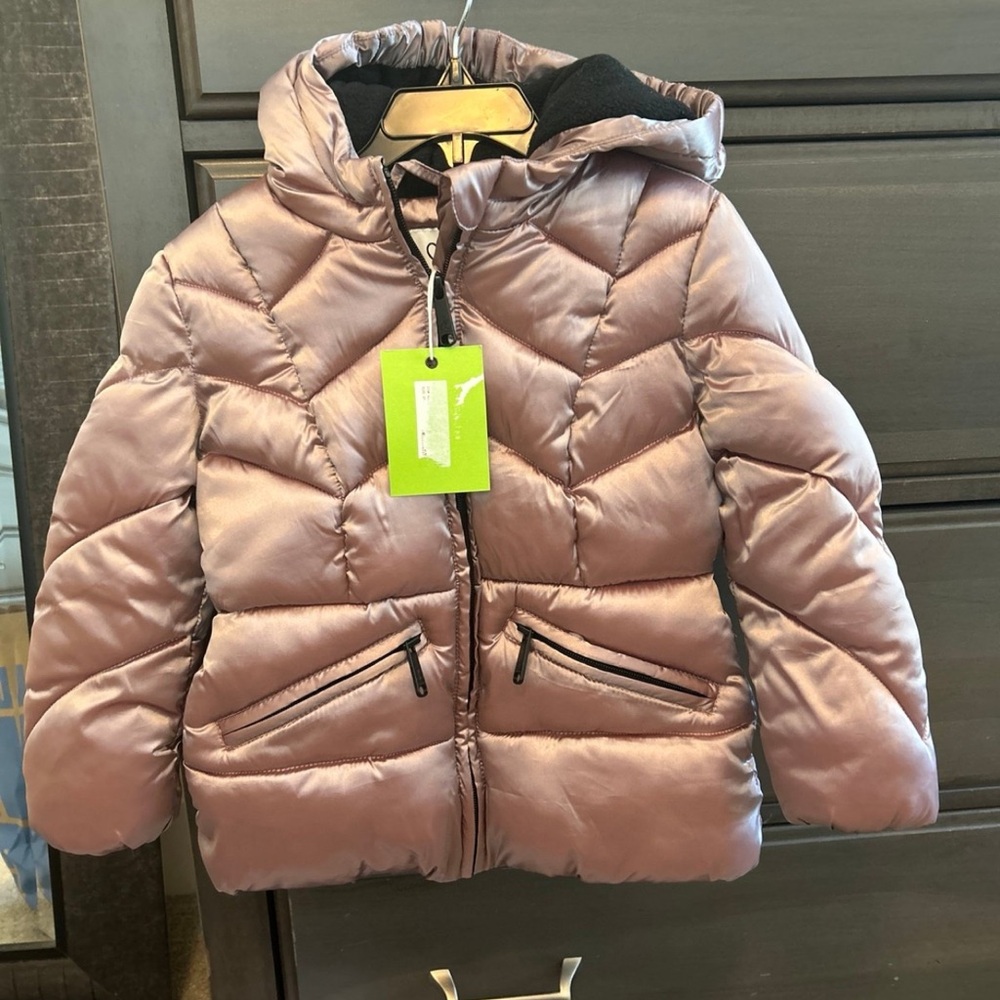 Sam Edelman Shiny Pink Puffer Jacket for Kids